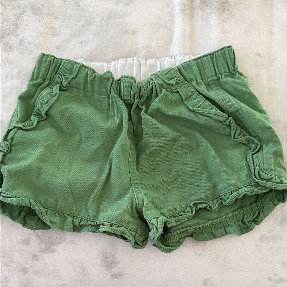 Green Ruffled Crewcuts Shorts
